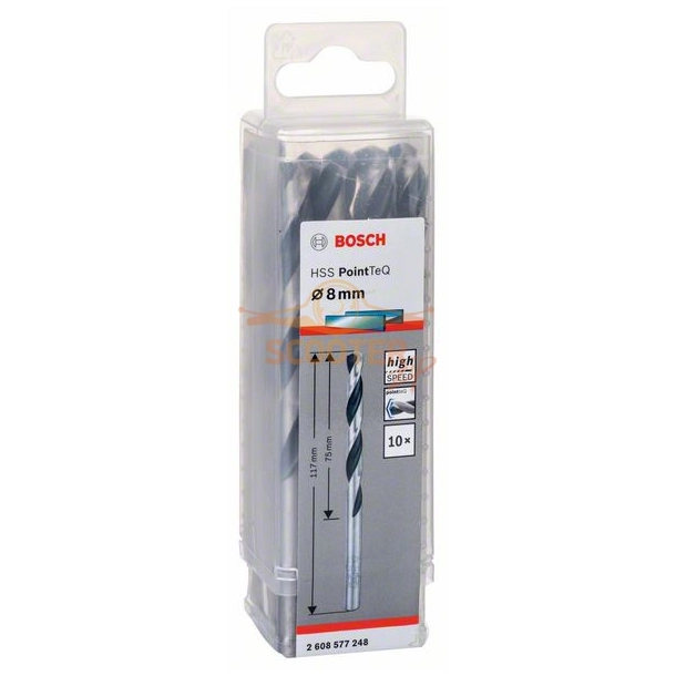 Сверло по металлу BOSCH HSS PointTeQ 8x75 10шт.