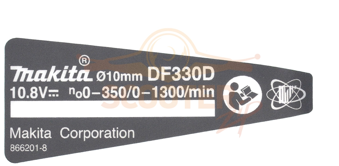 Маркировочная табличка для шуруповерта MAKITA DF330D