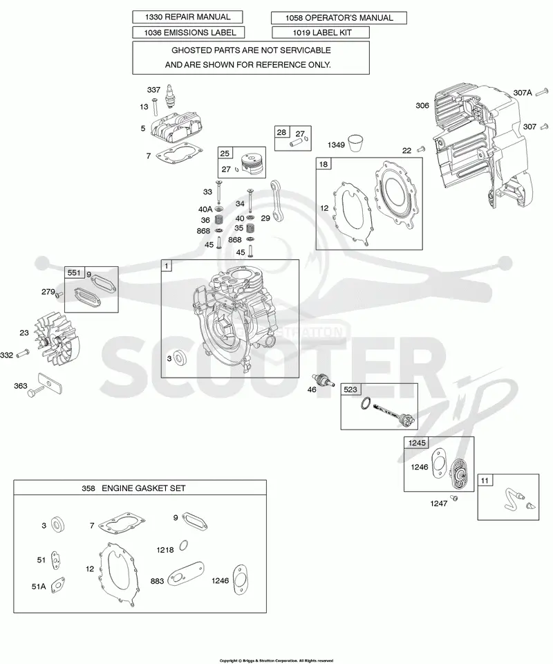 Cams, Crankcase Cover/Sump, Cylinder, Flywheel, Head, Kit/Gasket Sets-Engine, Lubrication, Piston/Rings/Connecting Rod, Valves