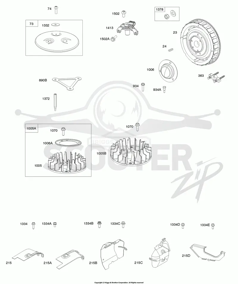 Flywheel, Flywheel Fan, Air Guides