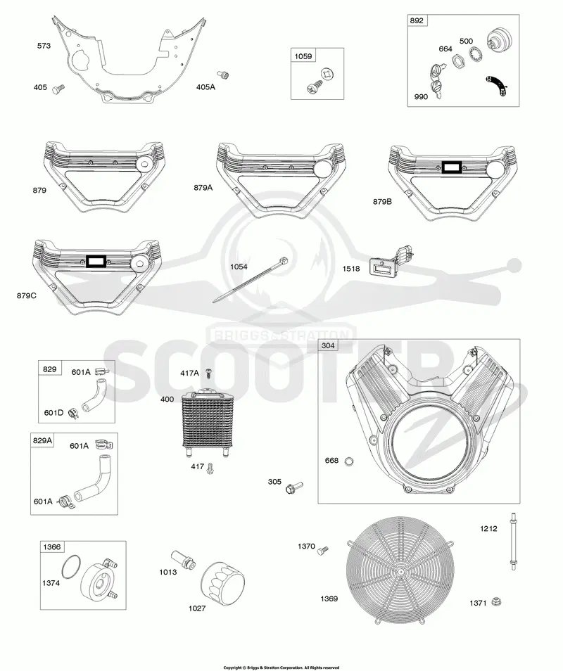 Blower Housing, Carburetor Covers, Oil Cooler