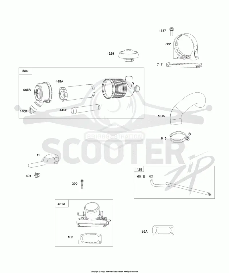Cyclonic Air Cleaner, Intake Elbow