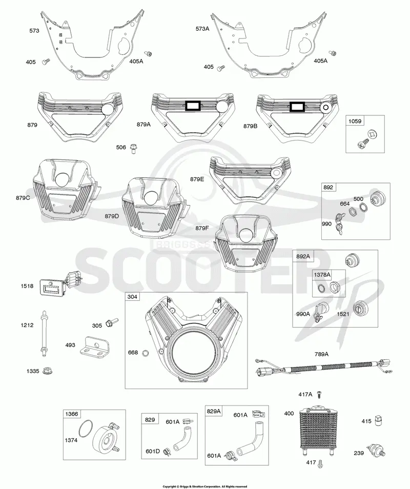 Blower Housing, Oil Cooler, Tachometer, Key Switches