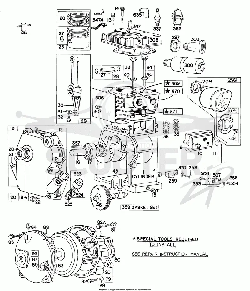 Cylinder, Cover, Muffler
