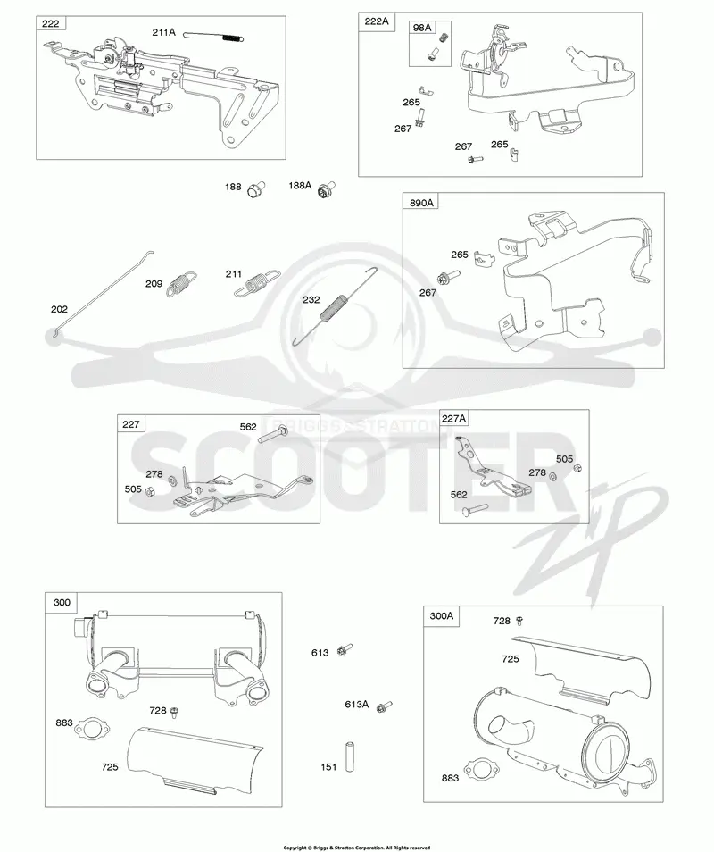 Control Brackets, Springs/Links, Mufflers