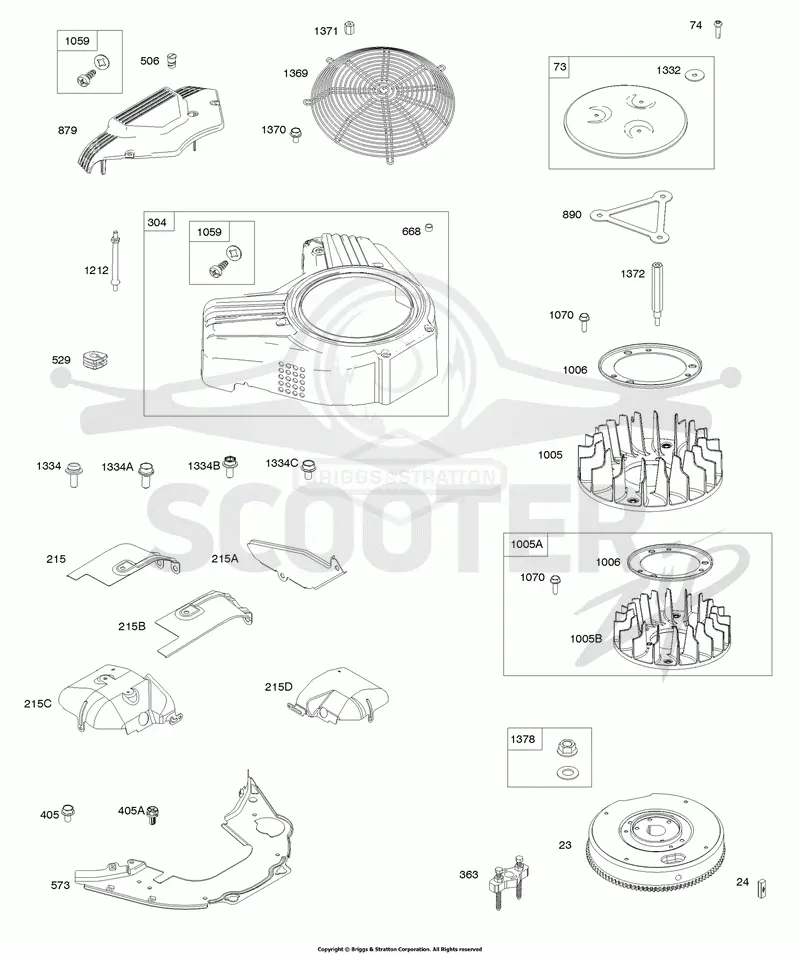 Blower Housing, Flywheel, Air Guides