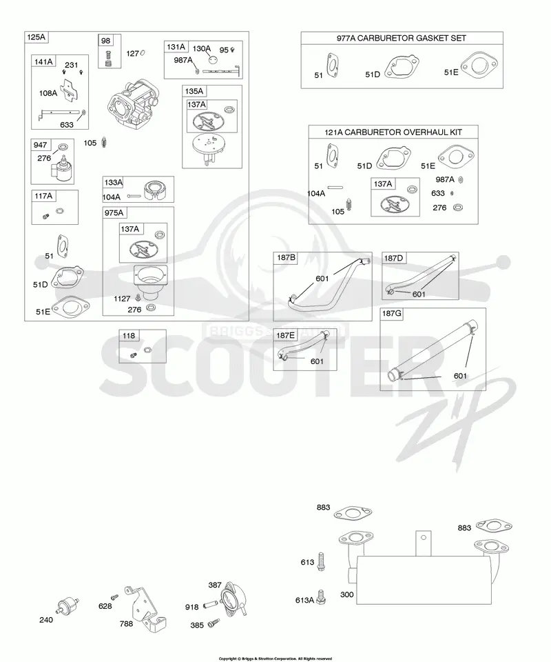 Carburetor, Exhaust System, Kit/Gasket Set-Carburetor