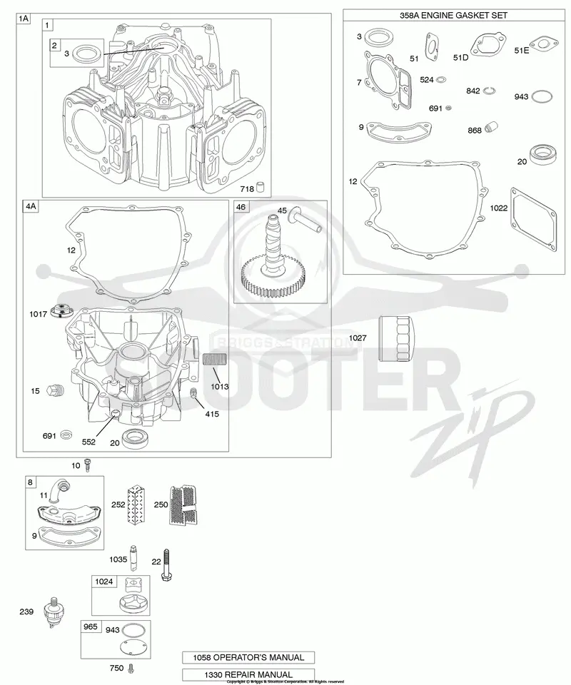 Crankcase Cover/Sump, Cylinder, Gasket Set-Engine