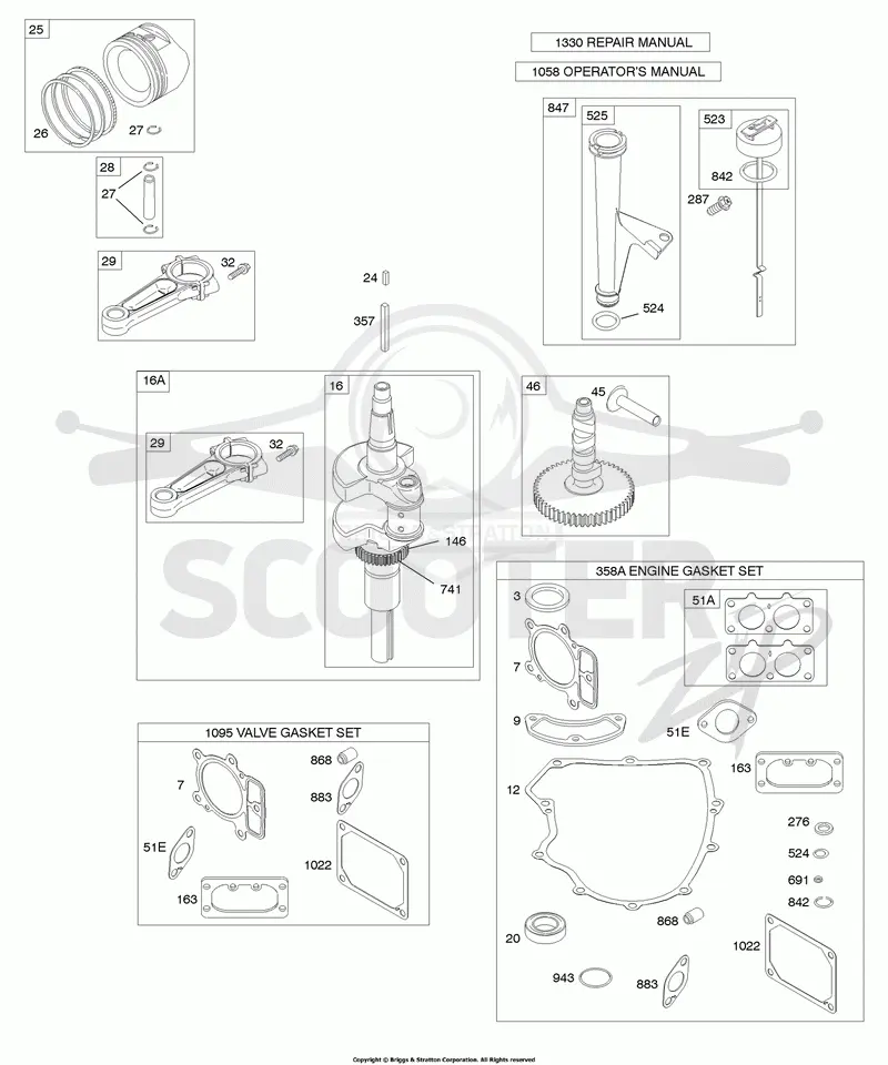 Camshaft, Crankshaft, Gasket Set - Engine, Gasket Set - Valve, Lubrication, Piston, Rings, Connecting Rod