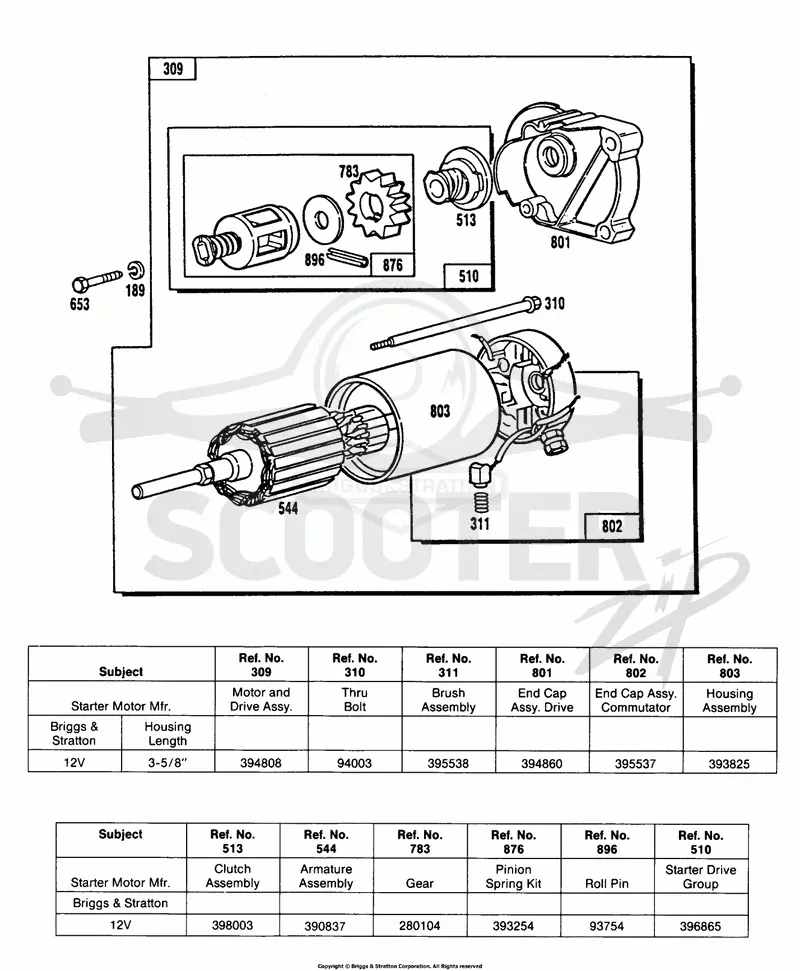 Electric Starter and Chart