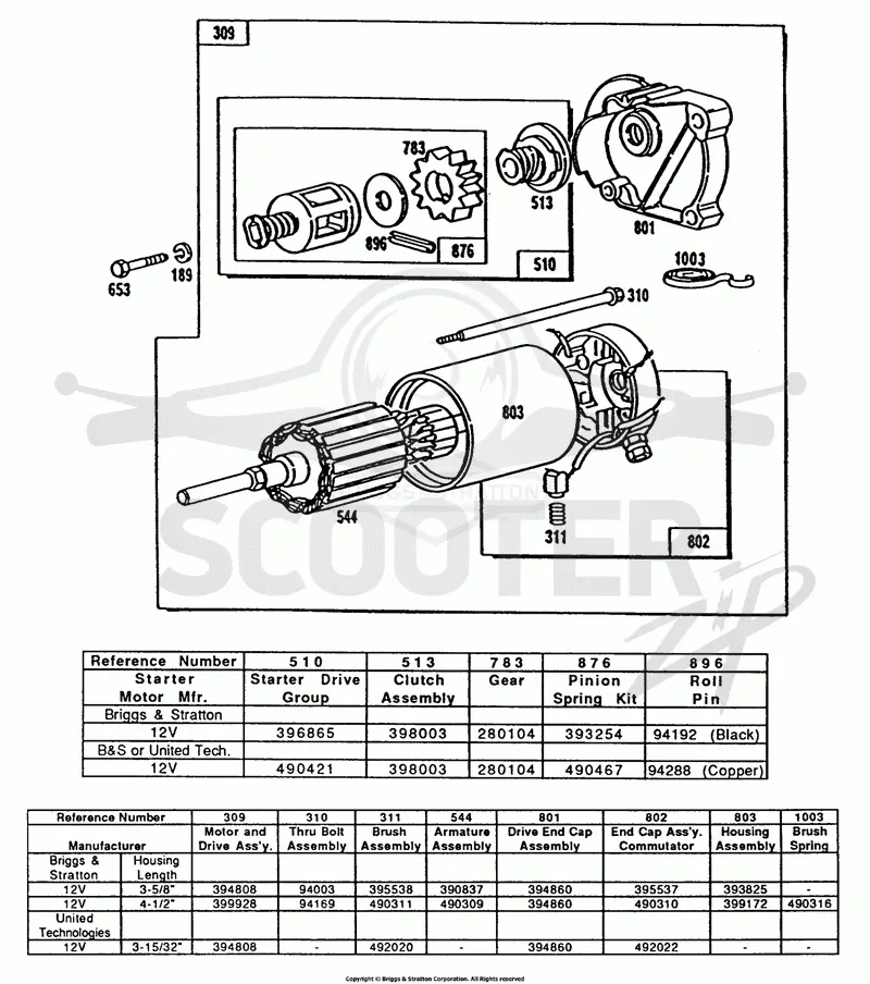Electric Starter and Chart