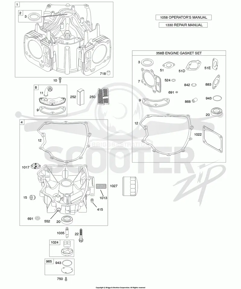 Cylinder, Engine Sump, Gasket Set - Engine