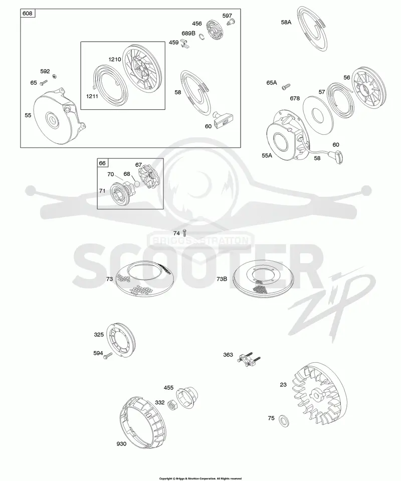 Flywheel, Rewind Starter
