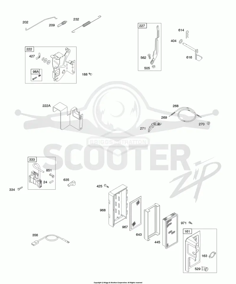 Air Cleaner, Controls, Governor Spring, Ignition