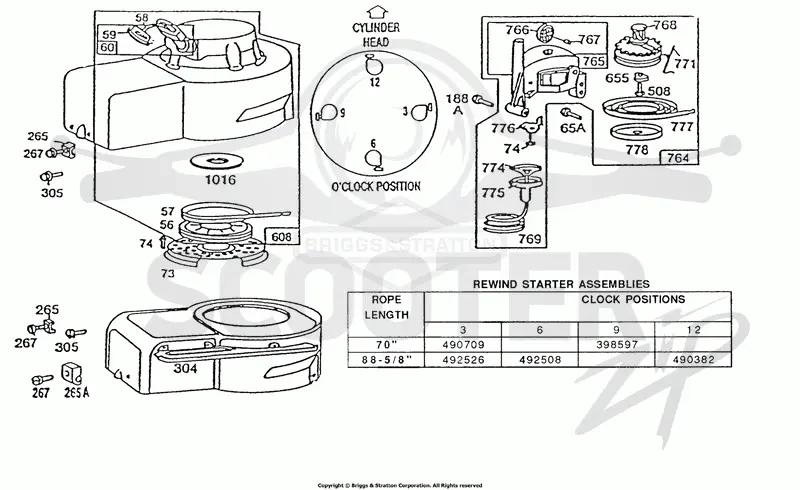 Blower Hsg, Rewind,Vert Pull
