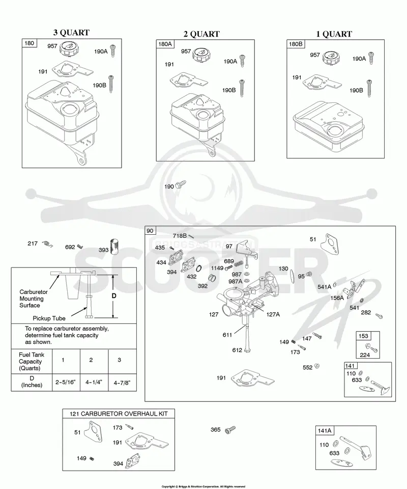 Carburetor, Carburetor Overhaul Kit, Fuel Supply
