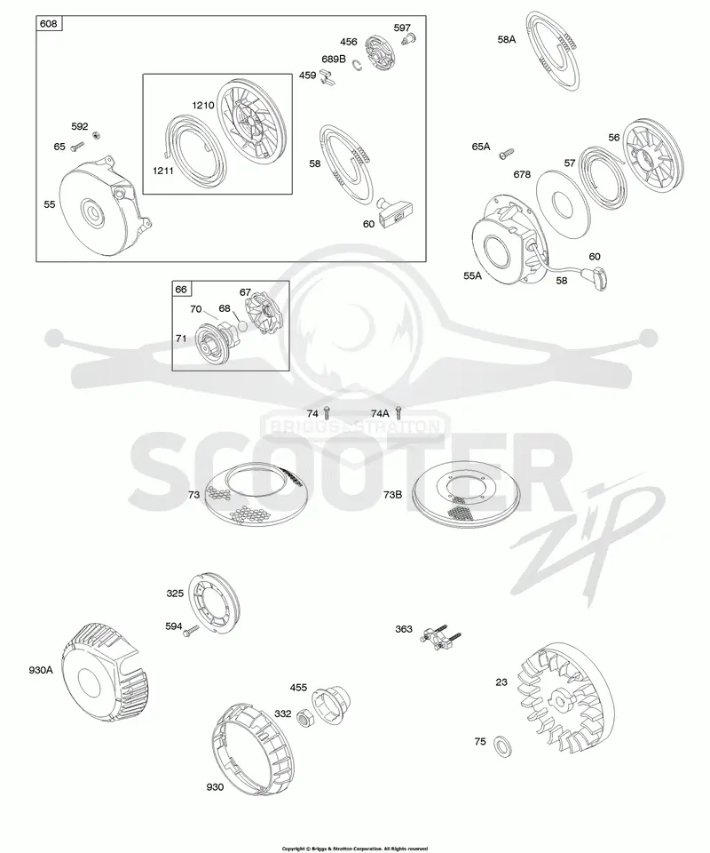 Flywheel, Rewind Starter
