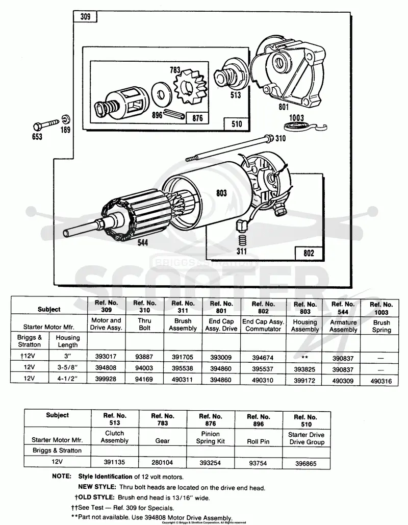Electric Starter and Chart