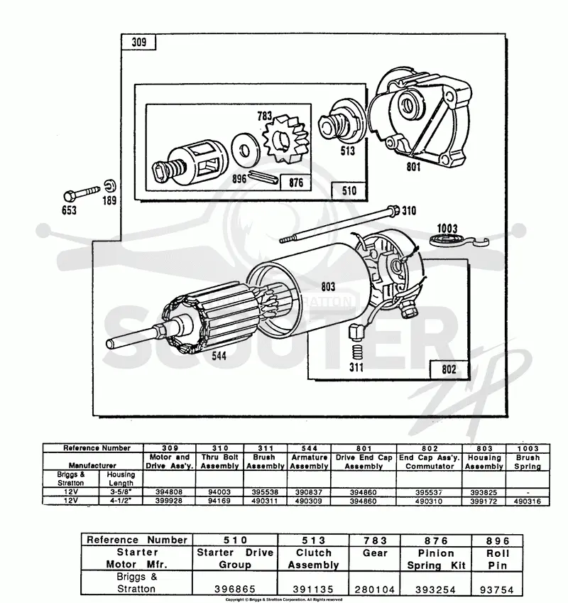 Electric Starter and Chart