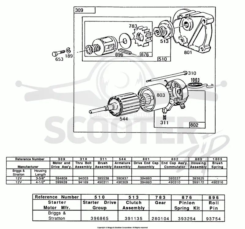 Electric Starter and Chart