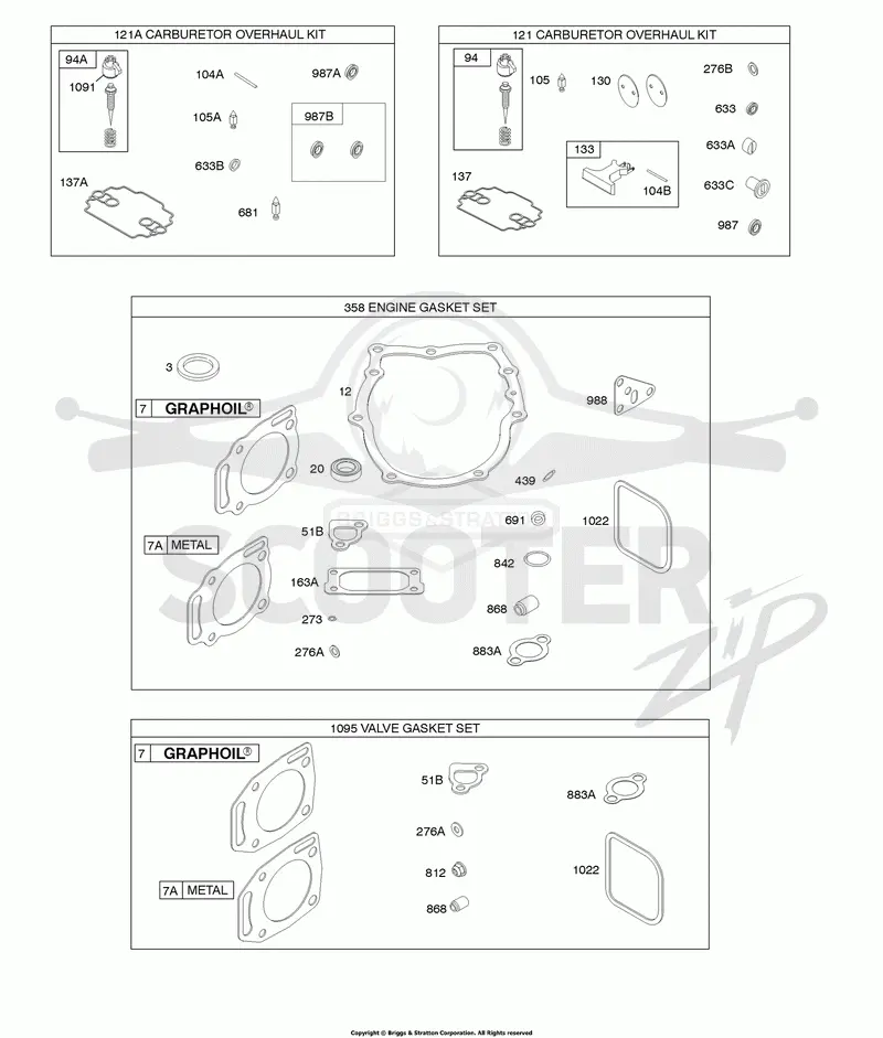 Gasket Set - Engine, Gasket Set - Valve, Kit -Carburetor Overhaul