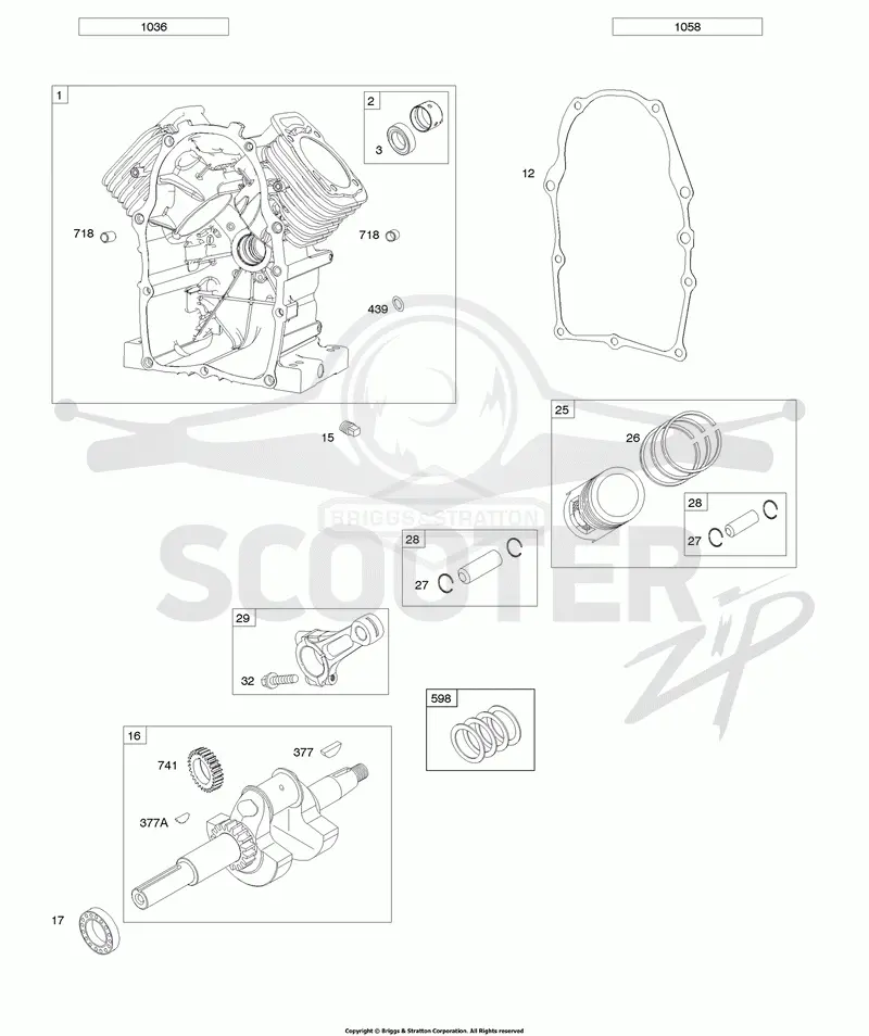Cylinder, Crankshaft, Piston/Rings/Connecting Rods