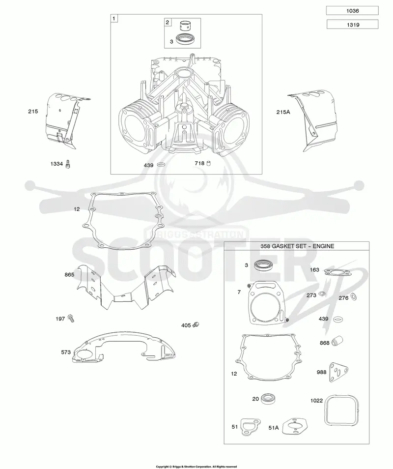 Cylinder, Cylinder Shields, Engine Gasket Set