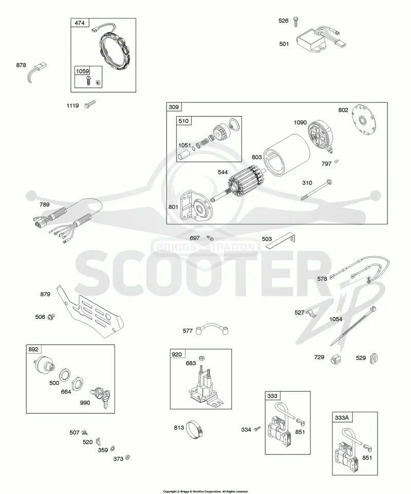 Alternator, Electric Starter, Ignition, Wires