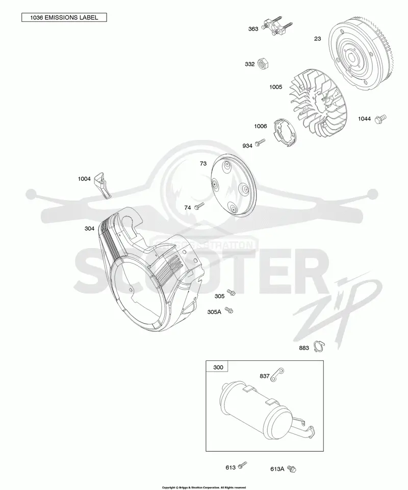 Flywheel, Blower Housing, Muffler