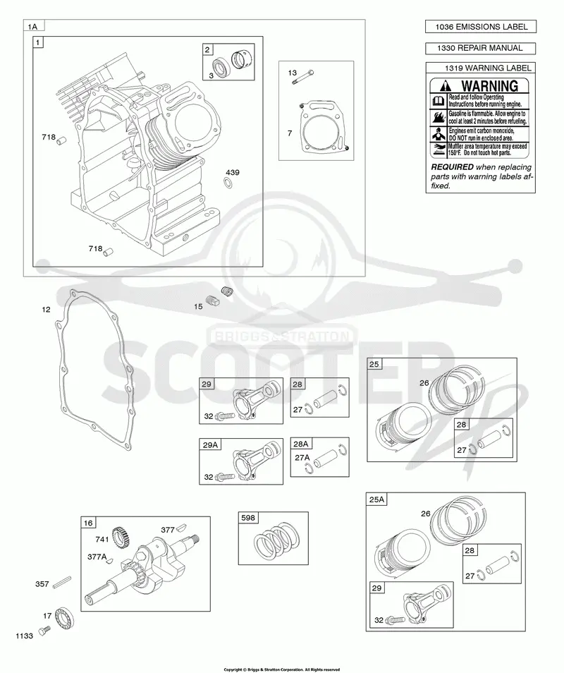 Cylinder, Piston/Rings/Rods, Crankshaft