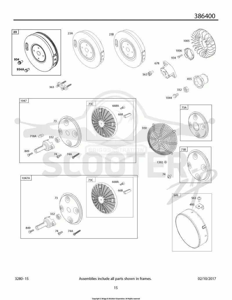 Flywheel, Stub Shaft, Rotating Screen