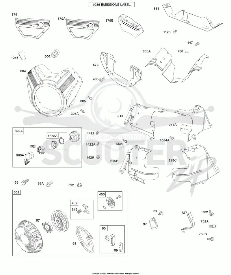 Blower Housing, Air Guides, Shrouds, Carburetor Cover, Rewind Starter