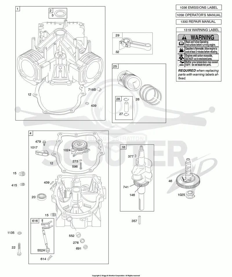 Crankshaft, Cylinder, Crankcase Cover/Sump, Piston/Rings/Connecting Rod