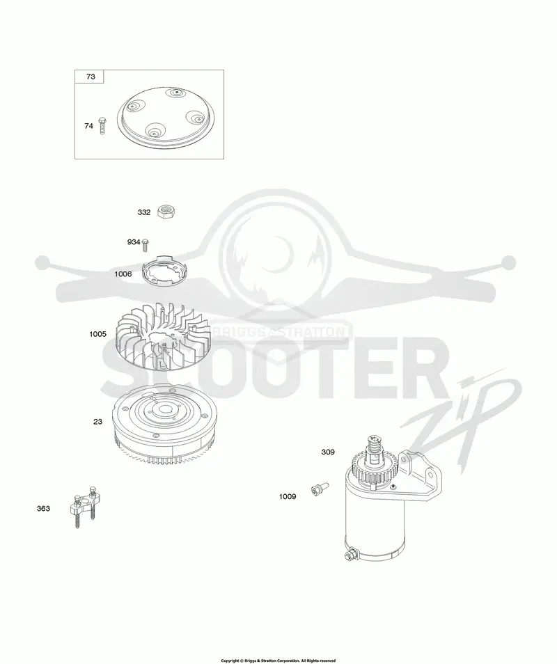 Electric Starters, Exhaust Manifold, Flywheel