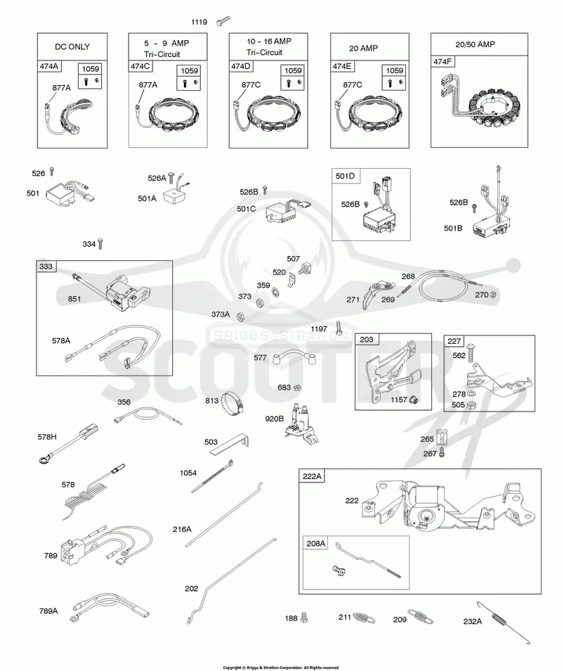 Alternator, Regulators, Controls, Governor Spring