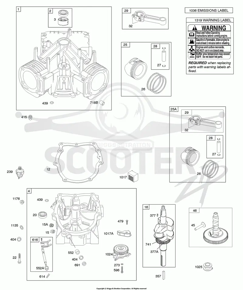 Crankshaft, Cylinder, Sump, Piston/Rings/Conn Rod