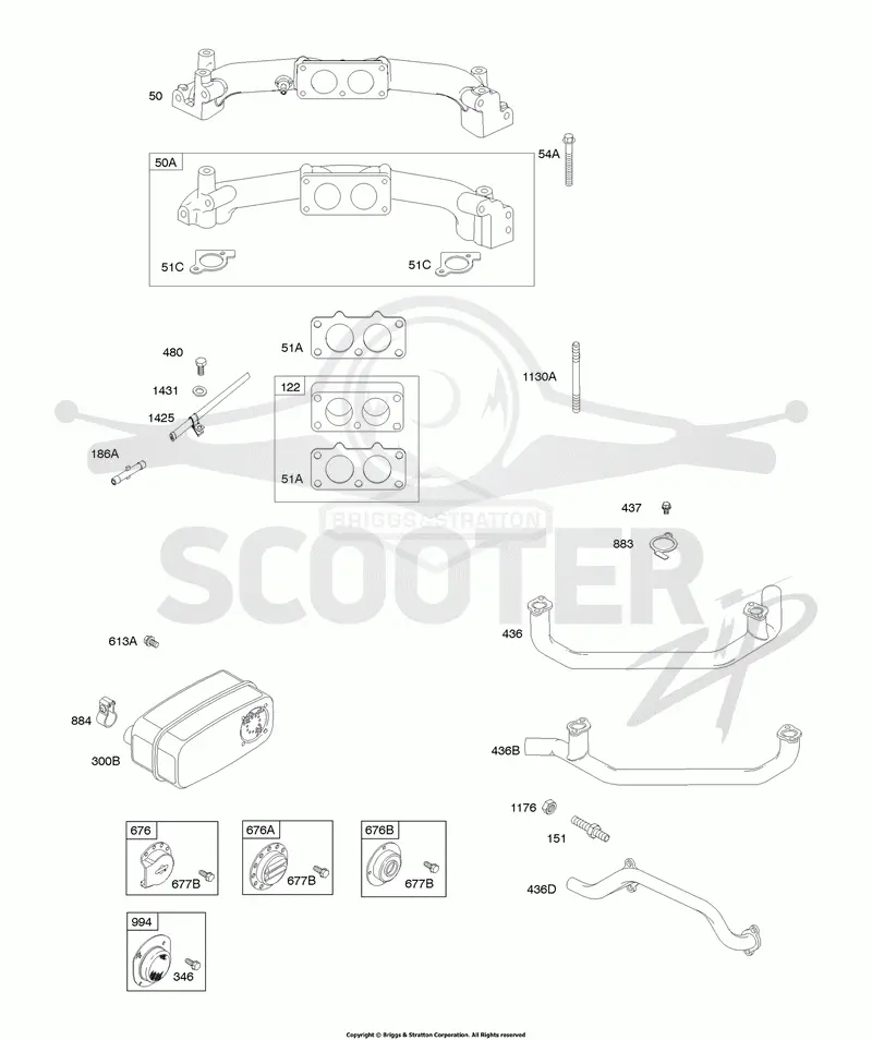 Muffler, Exhaust Manifold, Intake Manifold