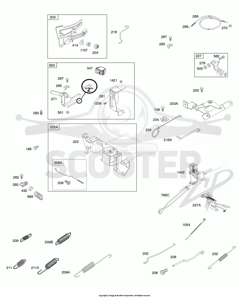 Controls, Springs, Links, Choke Levers