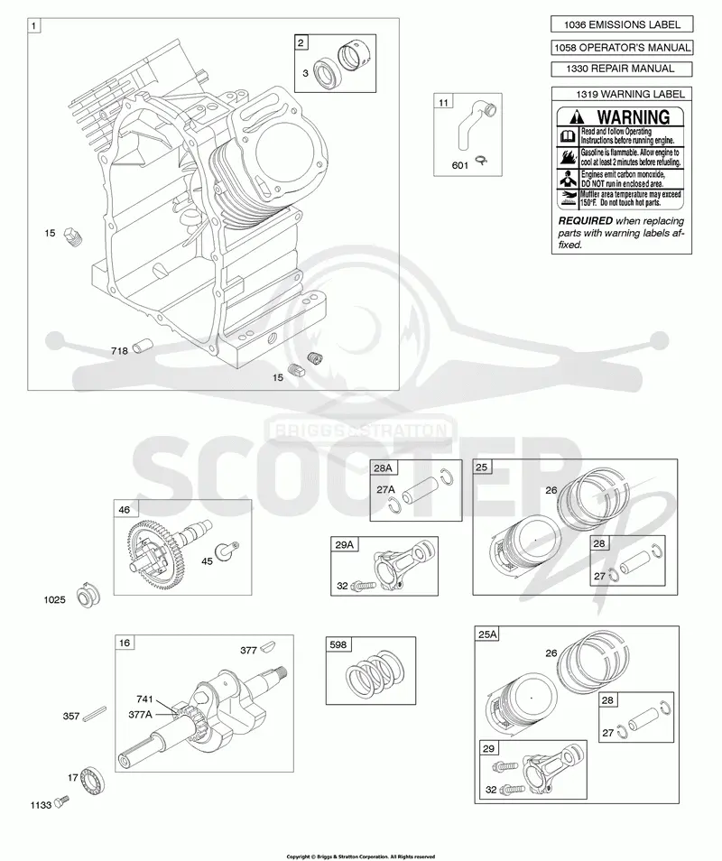 Cylinder, Piston/Rings/Connecting Rod, Camshaft