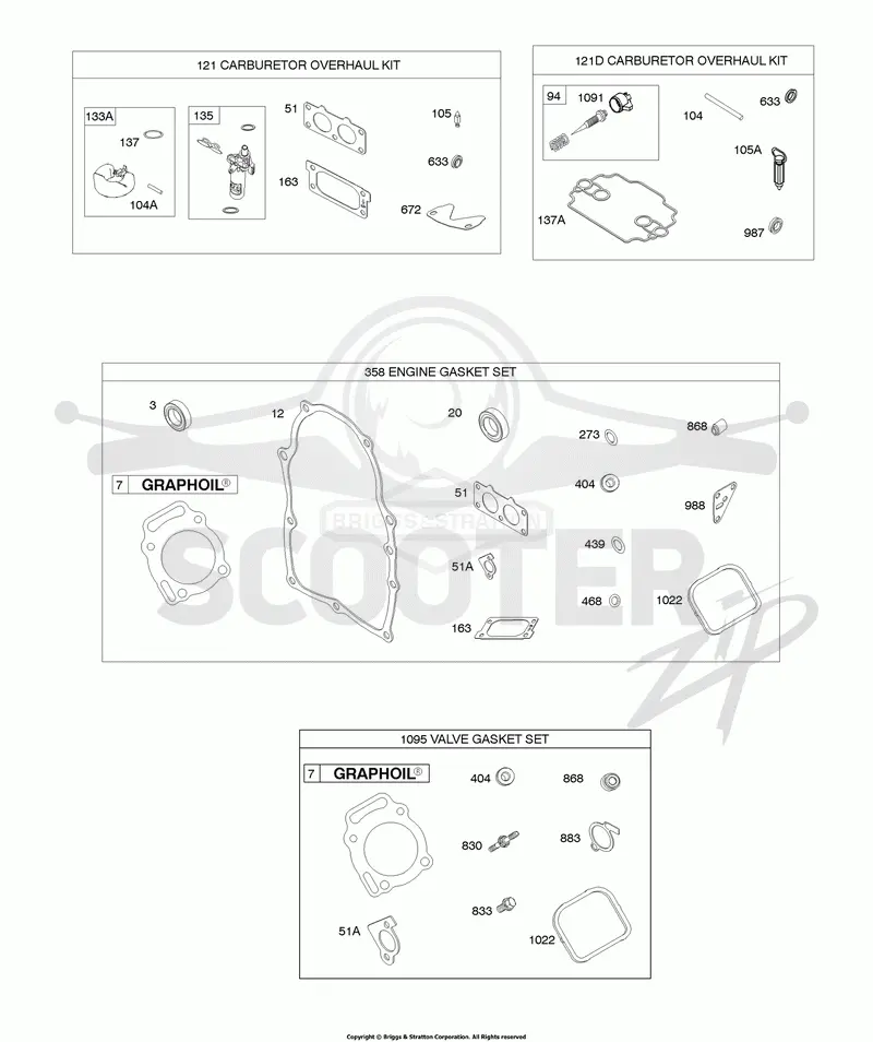 Carburetor Overhaul Kit, Engine/Valve Gasket Sets