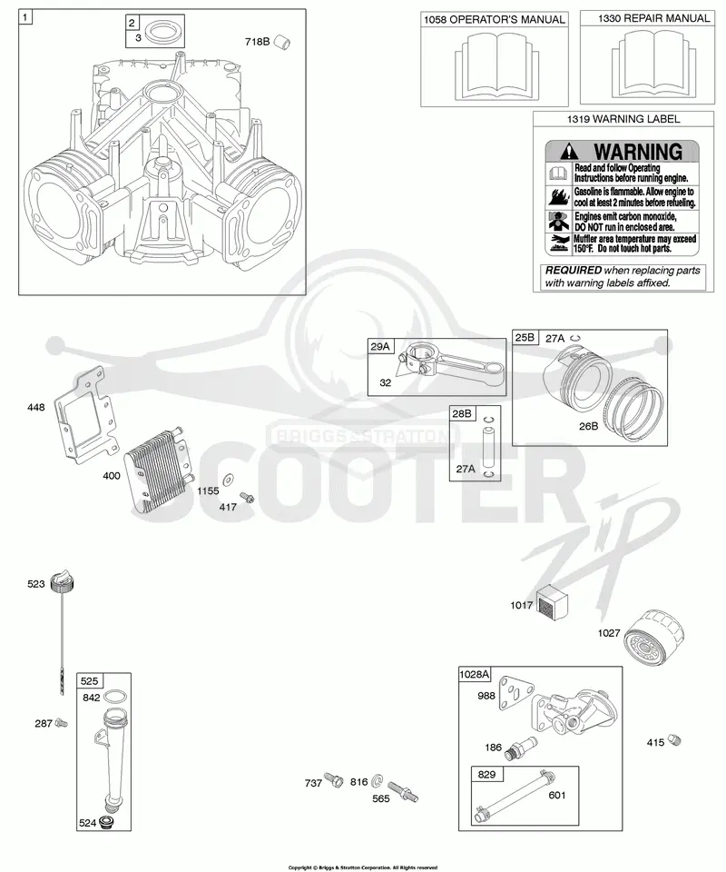 Cylinder, Piston/Rings/Connecting Rod, Lubrication