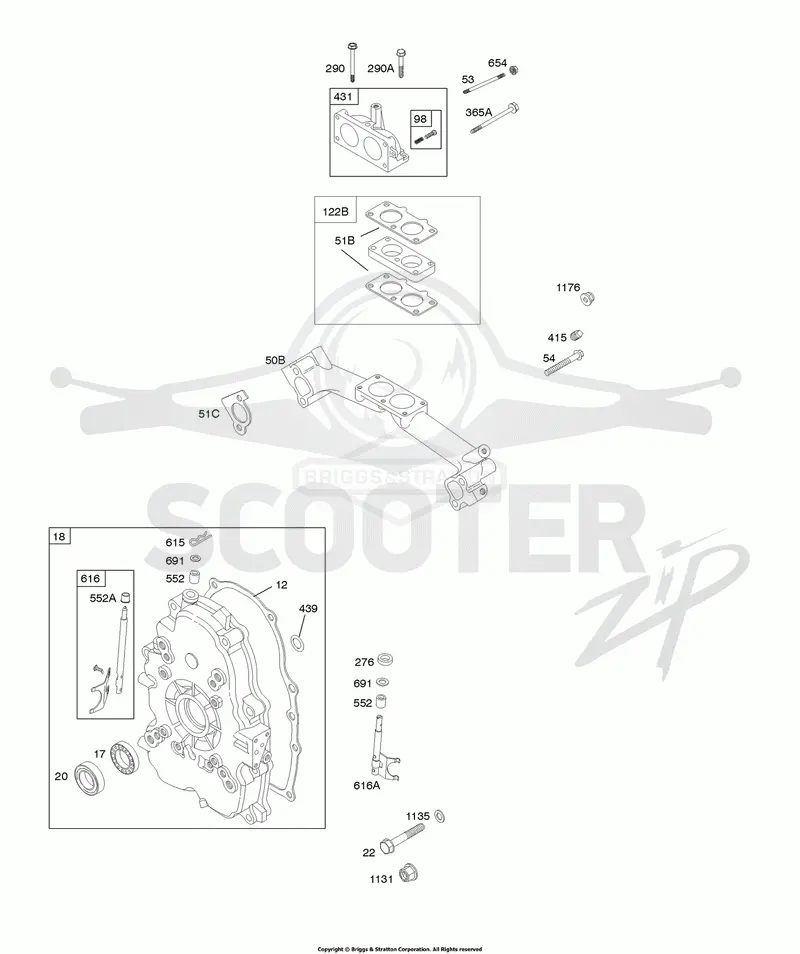 Crankcase Cover, Intake Manifold