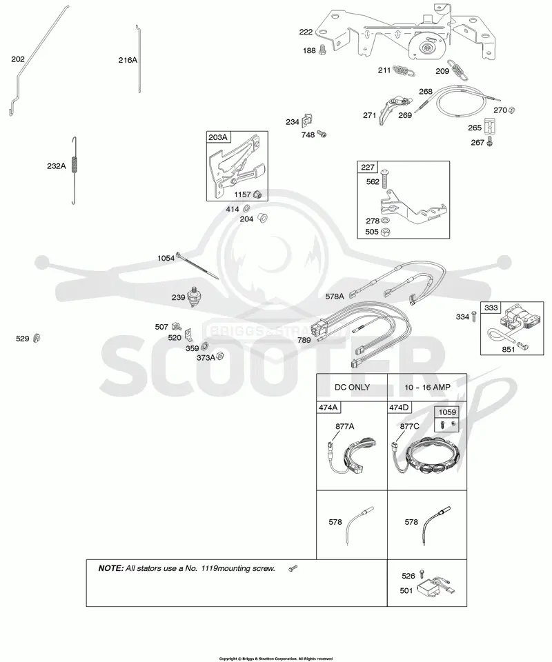 Alternator, Controls, Governor Spring, Ignition