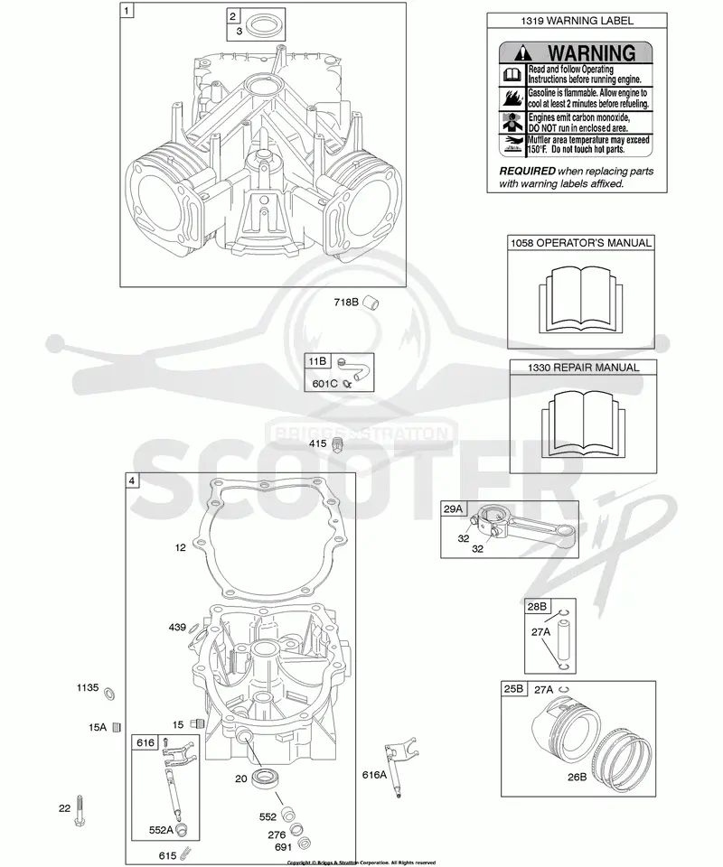 Cylinder, Engine Sump, Piston, Rings, Connecting Rod