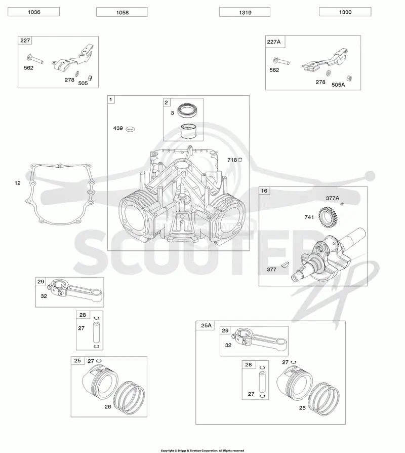 Cylinder, Piston/Rings/Connecting Rod, Crankshaft