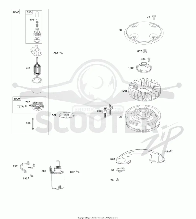 Electric Starters, Flywheel, Rotating Screen