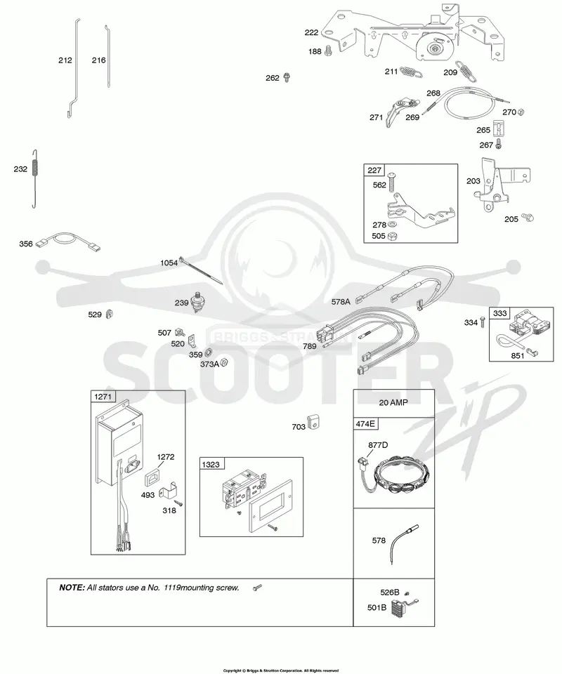 Alternator, Controls, Ignition, Governor Springs