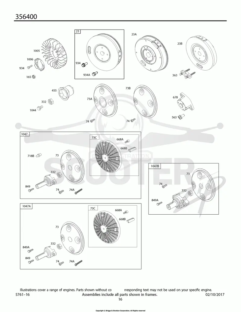 Flywheel, Rotating Screen, Stub Shaft