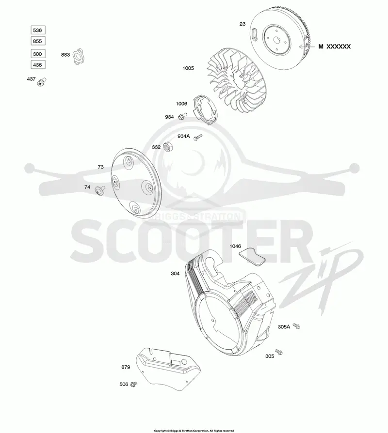 Blower Housing, Flywheel, Rotating Screen