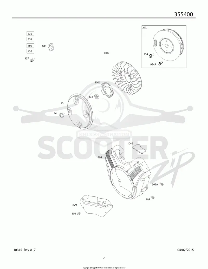 Blower Housing, Flywheel, Rotating Screen